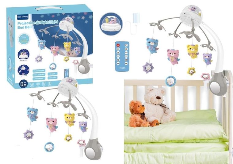 Lean Toys, karuzela do łóżeczka z odgłosami zwierząt