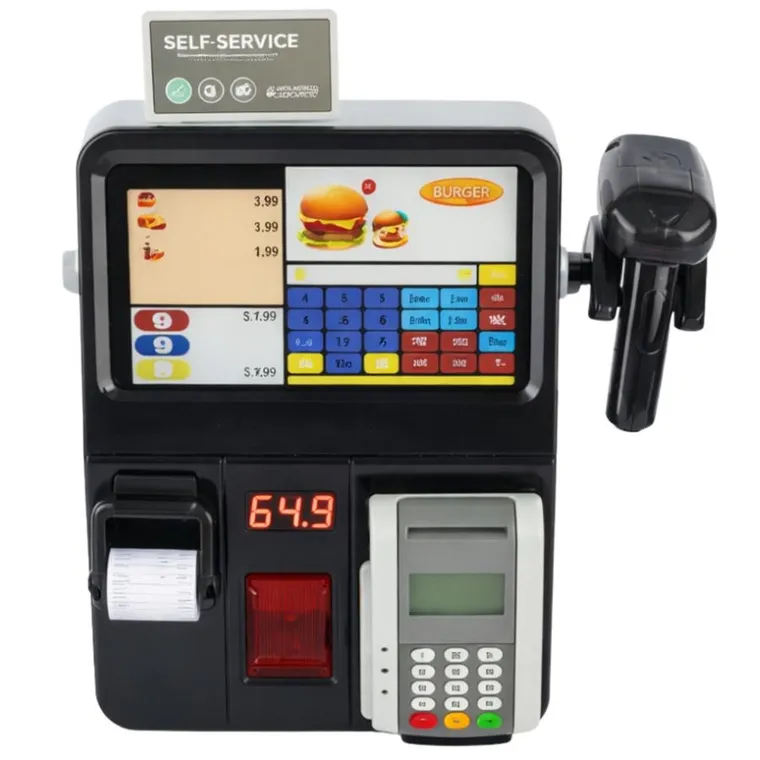 Lean Toys, kasa sklepowa samoobsługowa z terminalem i akcesoriami, interaktywna