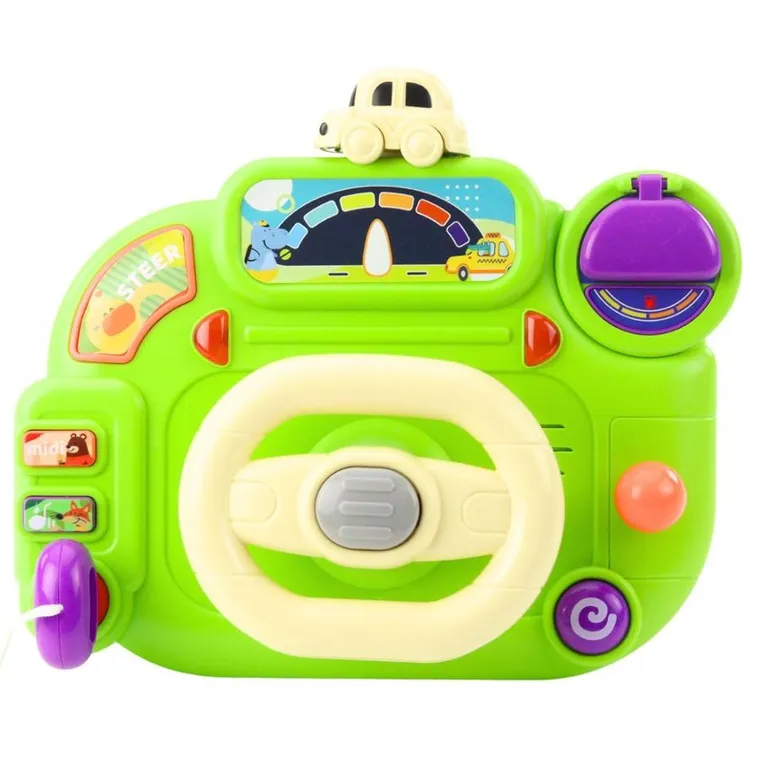 Lean Toys, kierownica, symulator jazdy, zabawka interkatywna, zielona