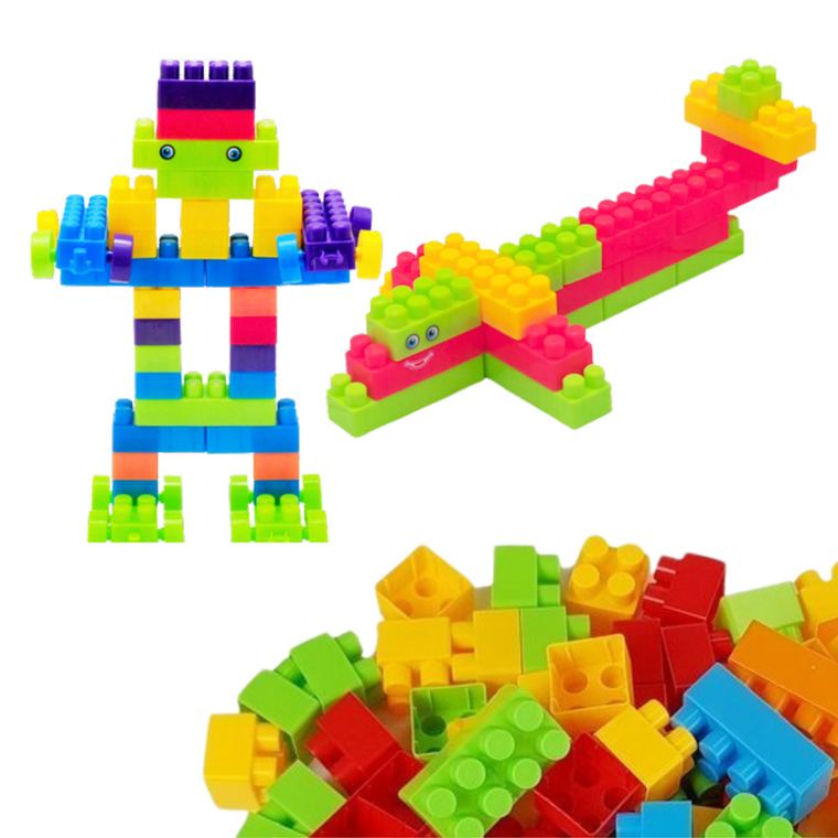 Lean Toys, klocki budowlane w pudełku, 60 elementów