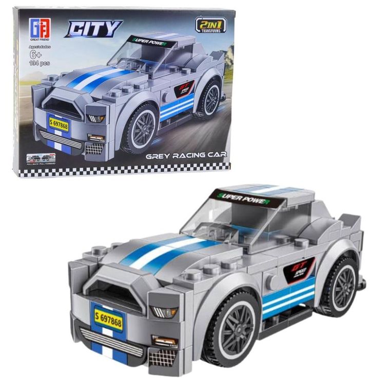 Lean Toys, klocki konstrukcyjne, 2w1 Auto Robot Napęd Pull-Back, 194-216 elementów, 1 szt.