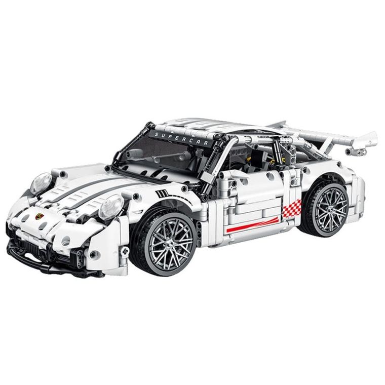 Lean Toys, klocki konstrukcyjne, Samochód GT Racing Biały, 1:14, 1268 elementów
