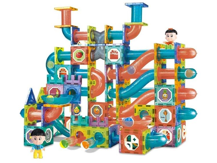 Lean Toys, klocki magnetyczne ze świecącą zjeżdżalnia, 292 elementy