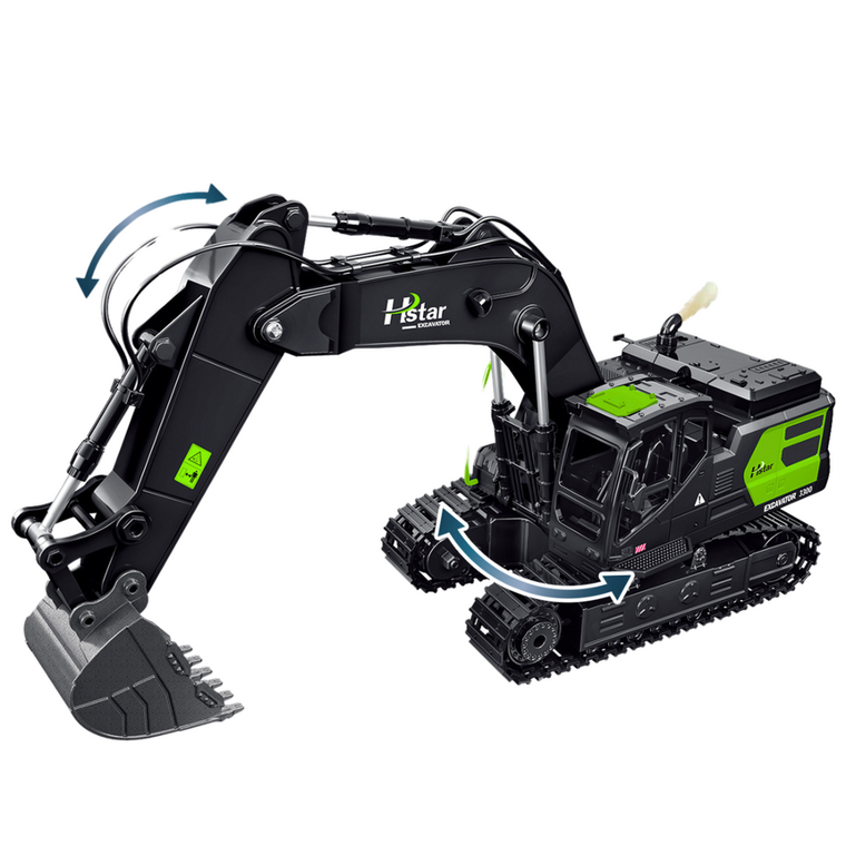 Lean Toys, koparka gąsienicowa, pojazd zdalnie sterowany, czarny, 2.4G