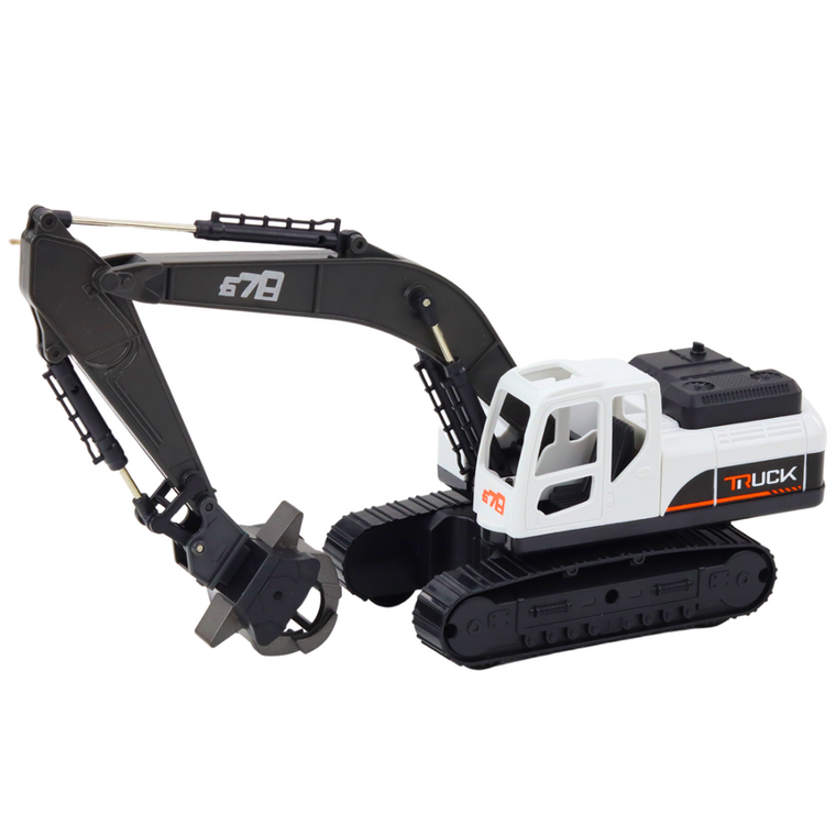 Lean Toys, koparka z chwytakiem i ruchomą łyżką