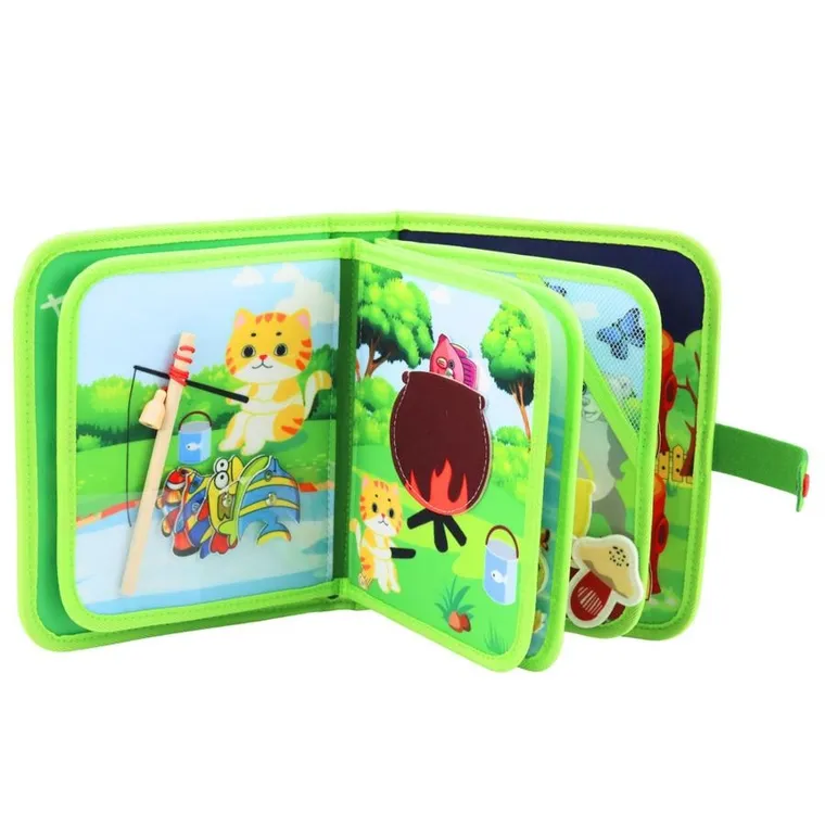 Lean Toys, książeczka sensoryczna 3D, filcowa, dzikie zwierzęta