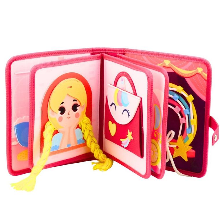 Lean Toys, książeczka sensoryczna 3D, filcowa, księżniczki