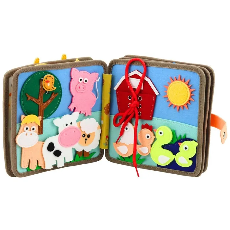 Lean Toys, książeczka sensoryczna 3D, filcowa, zwierzęta