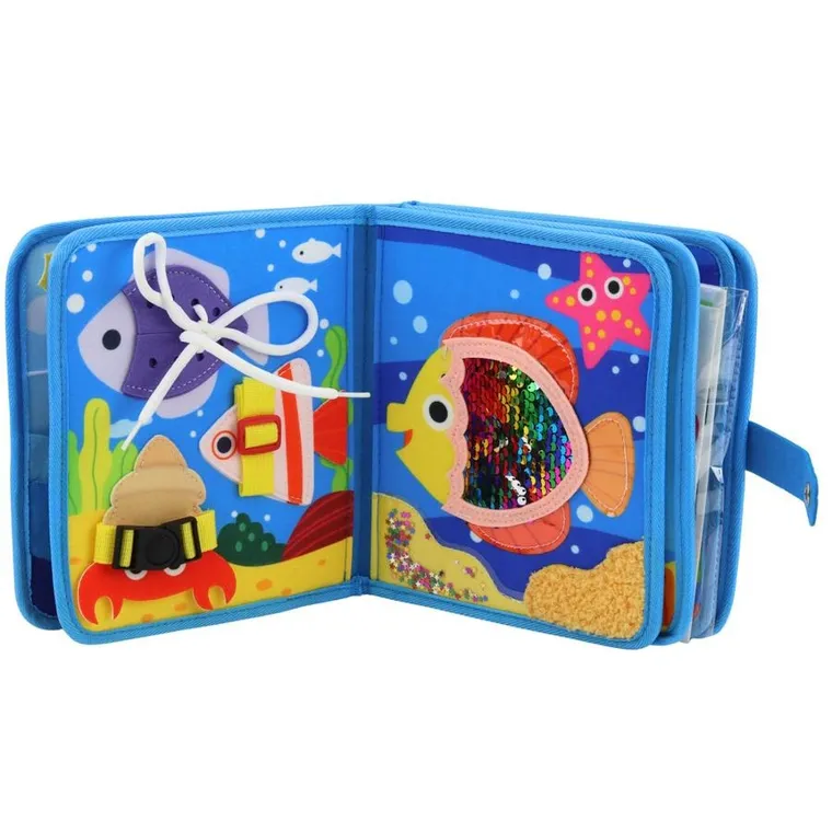 Lean Toys, książeczka sensoryczna 3D, filcowa, zwierzęta morskie
