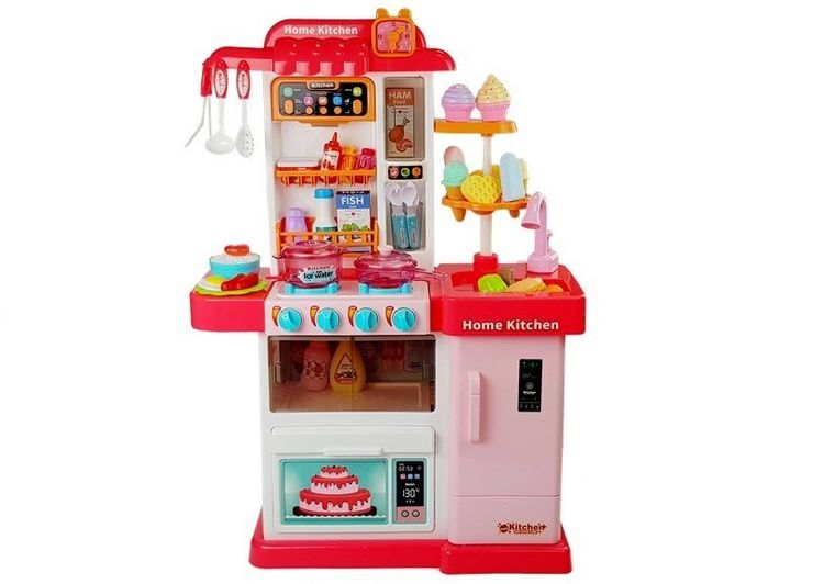 Lean Toys, kuchnia muzyczna ze światłami i wodą, różowa