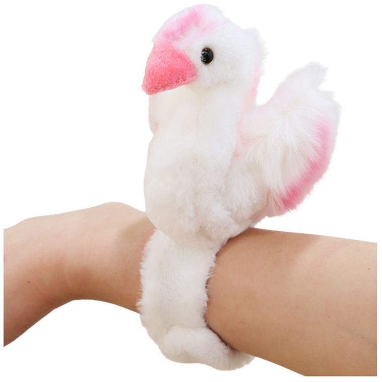 Lean Toys, łabędź, pluszowa opaska na rękę, biała