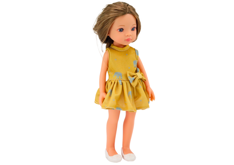 Lean Toys, lalka w żółtej sukience, 33 cm
