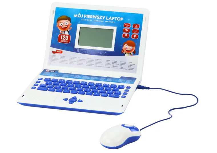 Lean Toys, laptop edukacyjny, niebieski