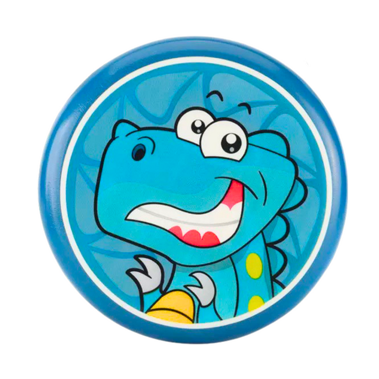 Lean Toys, latający dysk frisbee, niebieski z dinozaurem, 20 cm