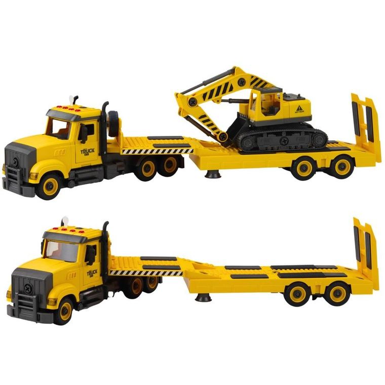 Lean Toys, laweta z koparką gąsienicową do skręcania