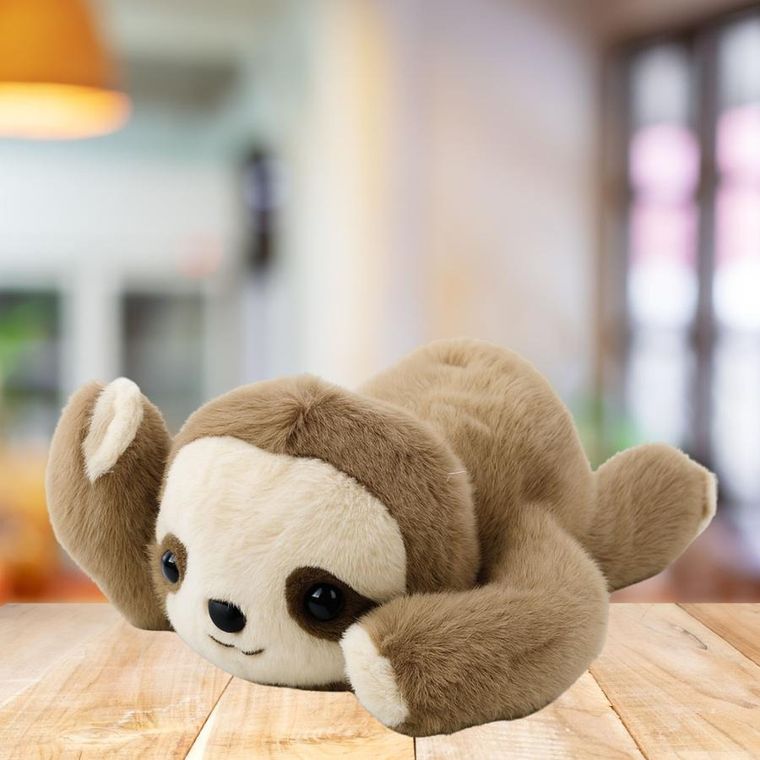 Lean Toys, leżący leniwiec, maskotka, beżowy, 30 cm