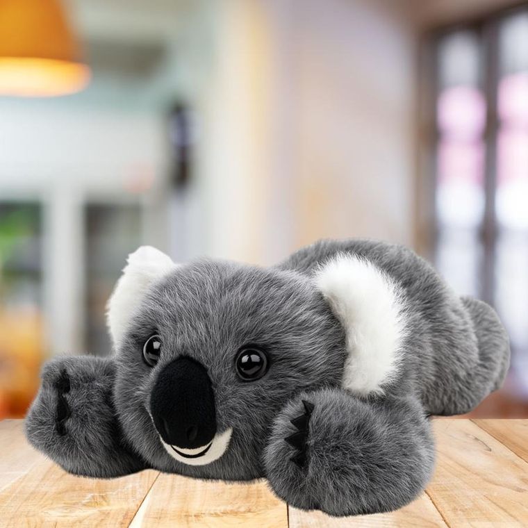 Lean Toys, leżący miś koala, maskotka, szary, 30 cm