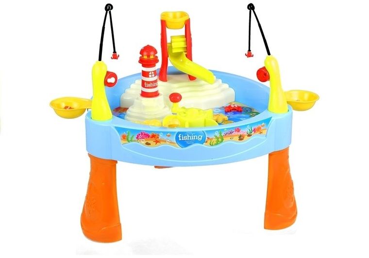 Lean Toys, łowienie rybek na stoliku wodnym, gra zręcznościowa, 25 elementów