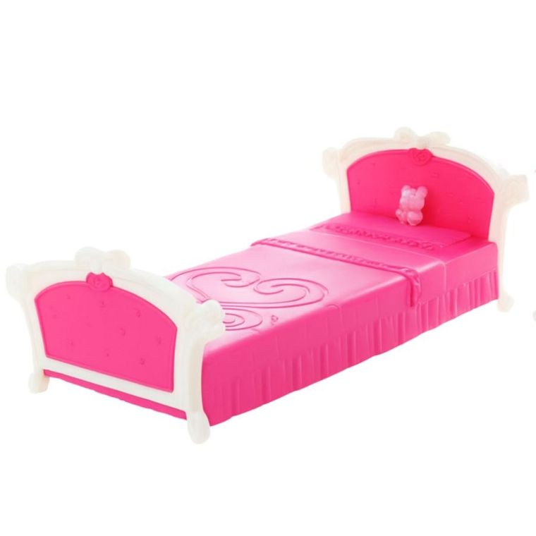 Lean Toys, łóżko i toaletka dla lalek, różowe