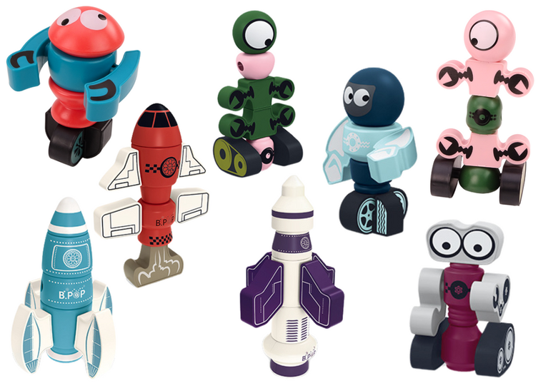 Lean Toys, Magnetic Rocket, Kosmos Rakieta Zestaw, klocki magnetyczne, 56 elementów, 1 szt.