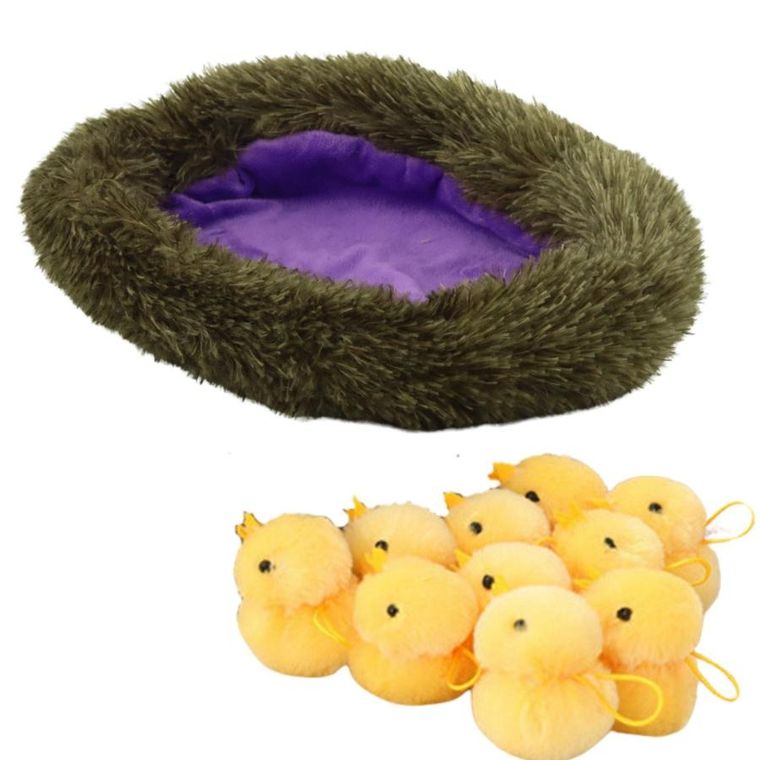 Lean Toys, mama kura z gniazdem i kurczaczkami, 10 szt.