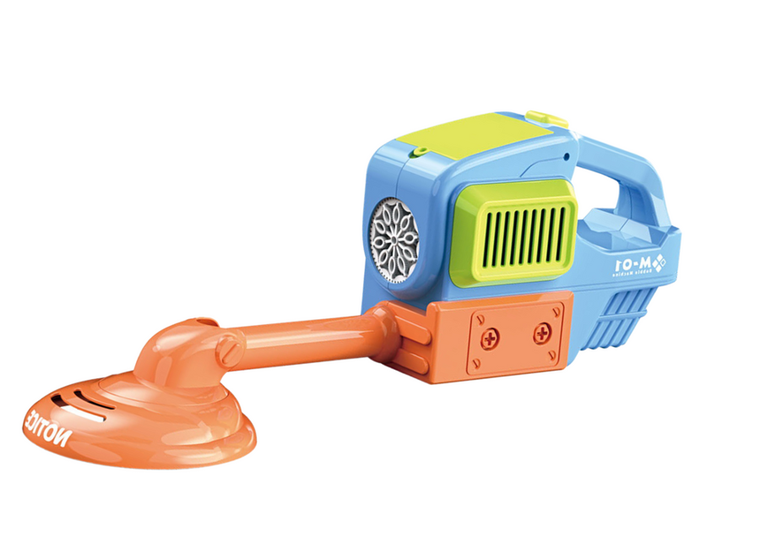 Lean Toys, maszyna do baniek mydlanych, kosiarka, niebieska
