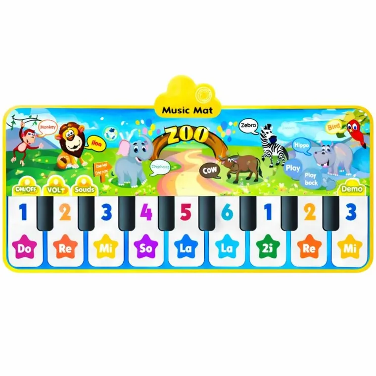 Lean Toys, mata interaktywna, pianinko, zwierzęta ZOO