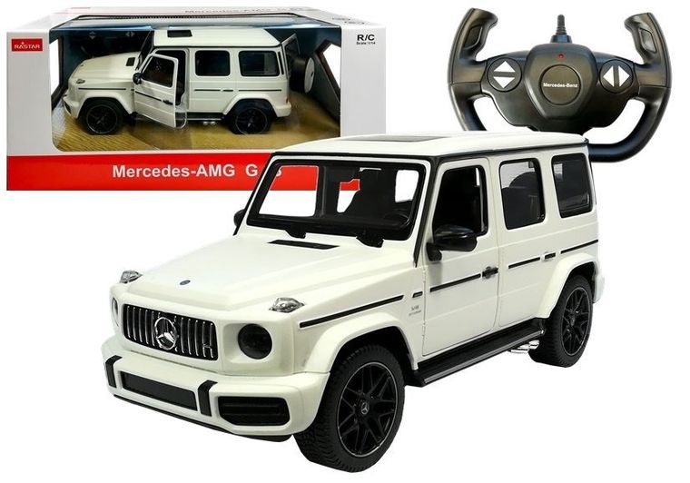 Lean Toys, Mercedes G63 Rastar, pojazd zdalnie sterowany, biały