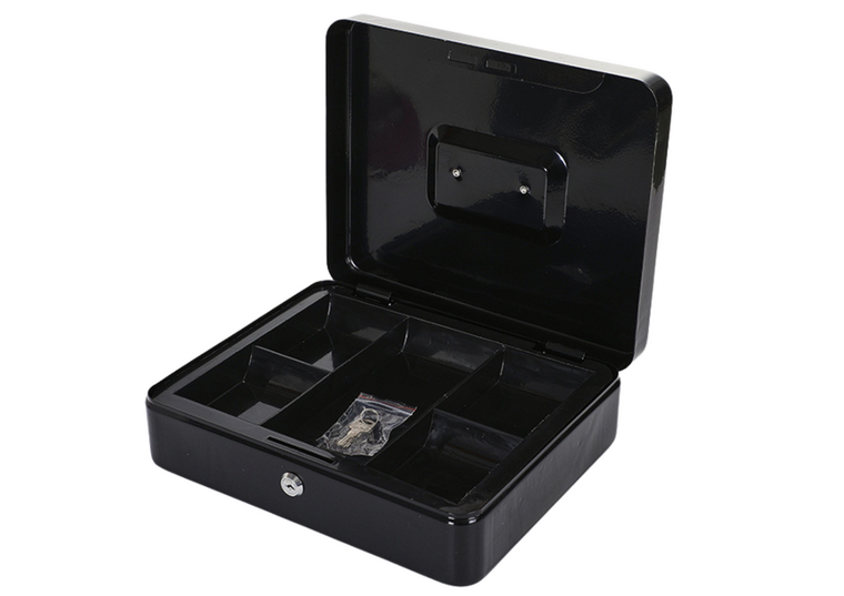 Lean Toys, metalowa kasetka na pieniądze z przegródkami