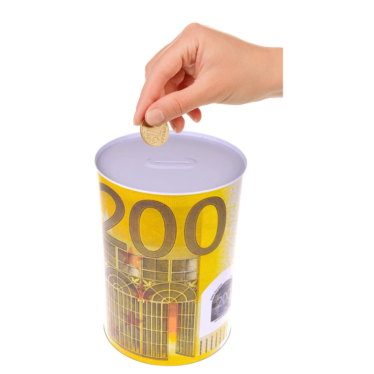 Lean Toys, metalowa skarbonka puszka, 200 euro, 16,5-12 cm