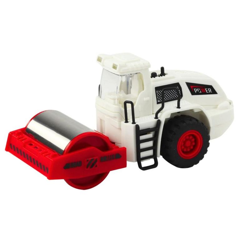 Lean Toys, metalowy walec drogowy, interaktywny pojazd budowlany