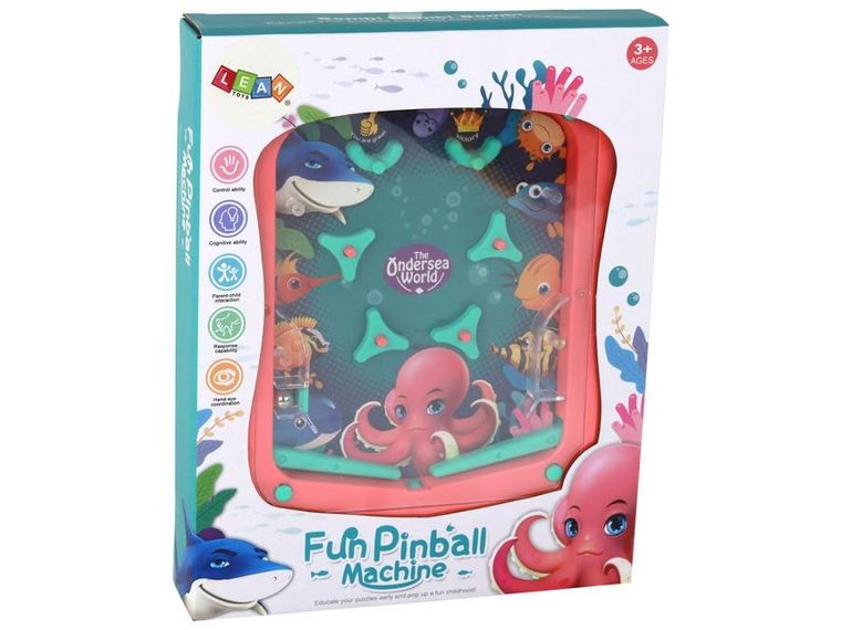 Lean Toys, mini pinball, gra zręcznościowa, różowa