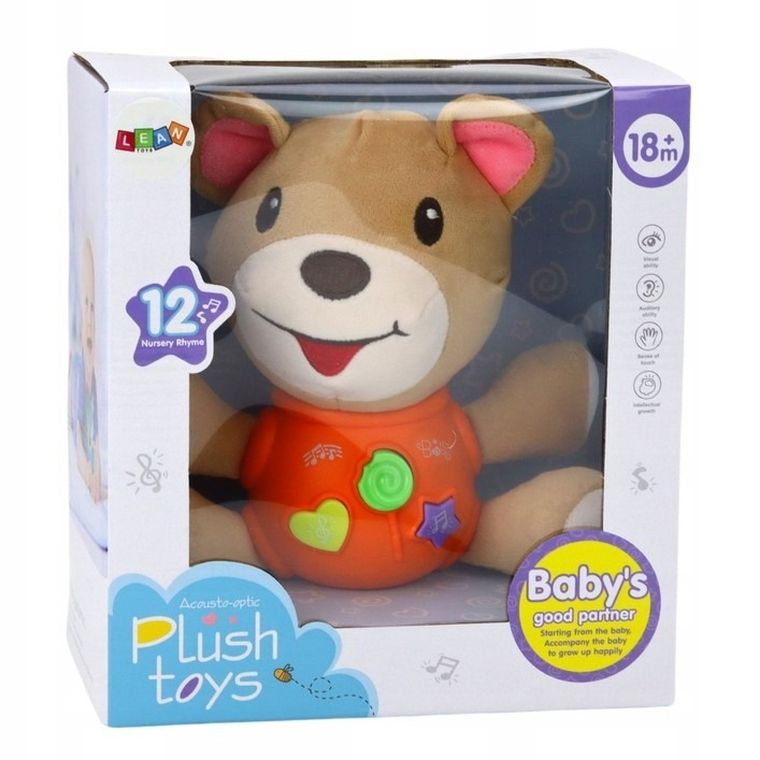 Lean Toys, miś, maskotka interaktywna, 23 cm