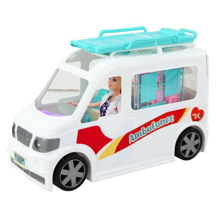 Lean Toys, mobilny szpital karetka z lalką lekarką 2w1