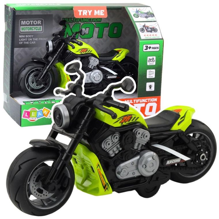Lean Toys, motocykl na baterie, zielony