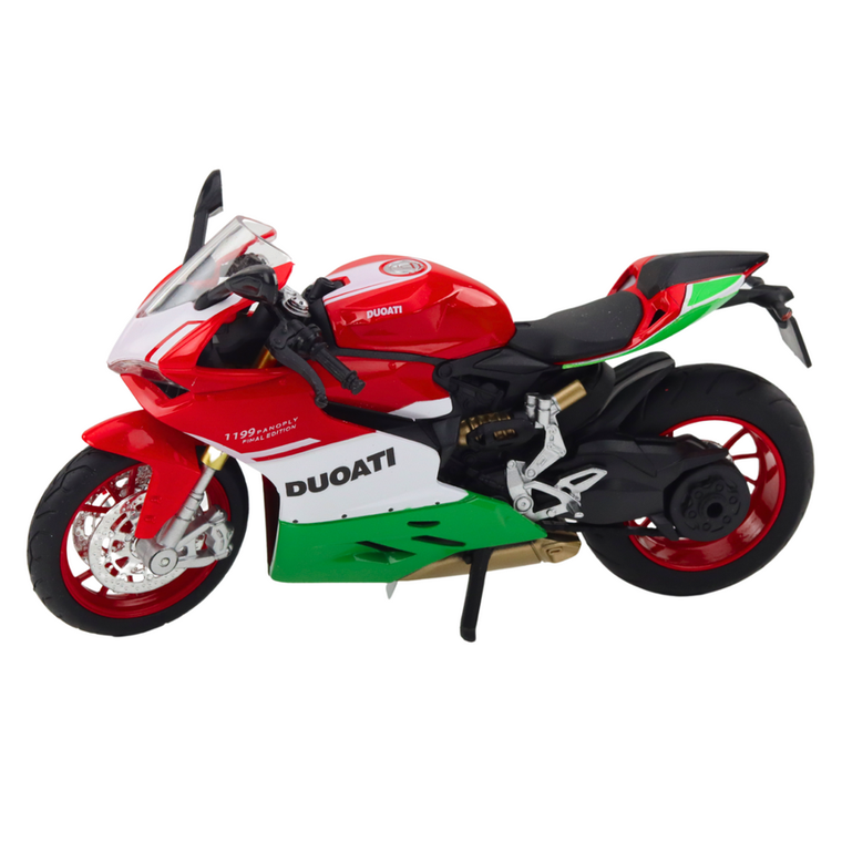 Lean Toys, motocykl, pojazd interaktywny, metalowy, czerwono-zielony, 1:12
