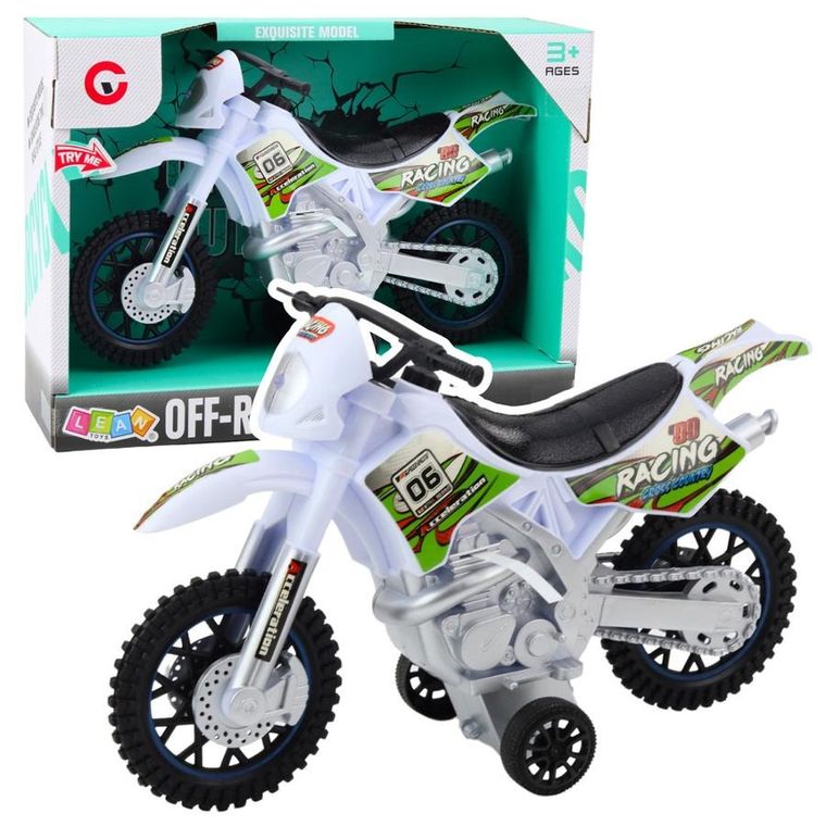 Lean Toys, motor crossowy off-road biały