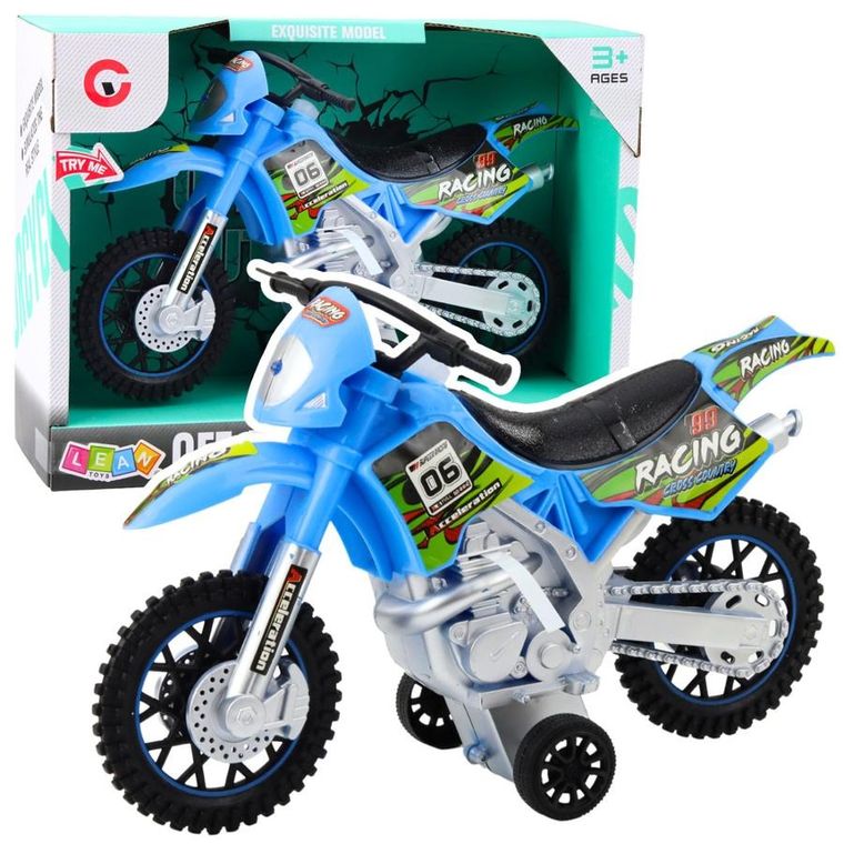 Lean Toys, motor crossowy off-road, niebieski