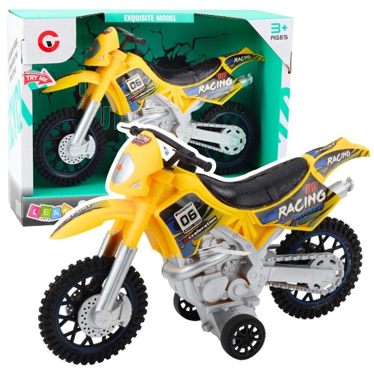 Lean Toys, motor crossowy off-road żółty