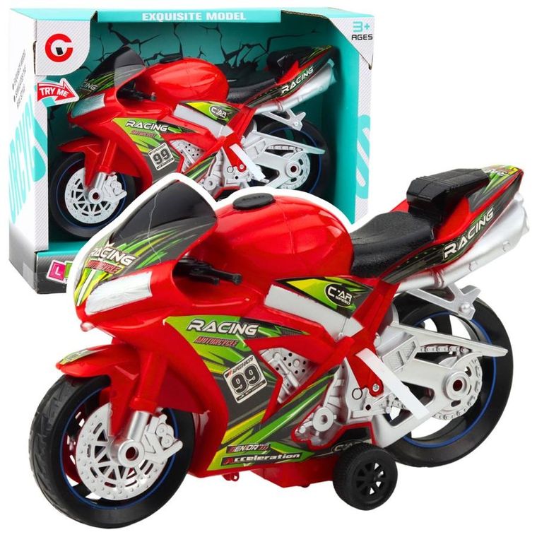 Lean Toys, motor wyścigowy, czerwony