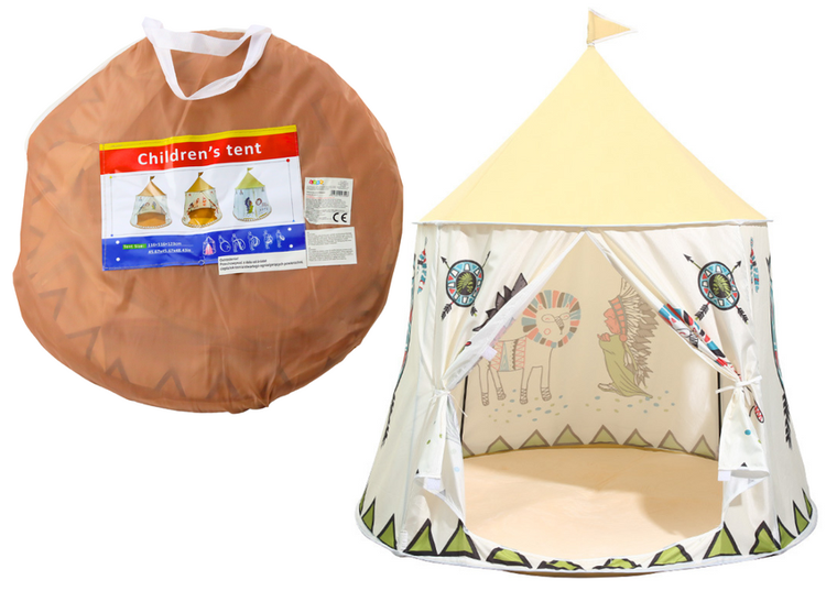 Lean Toys, namiot indiański tipi, beżowy, 125 cm