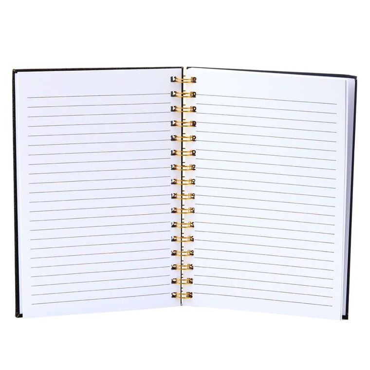 Lean Toys, notatnik A5, 80 kartek, linia, brokatowy czarny