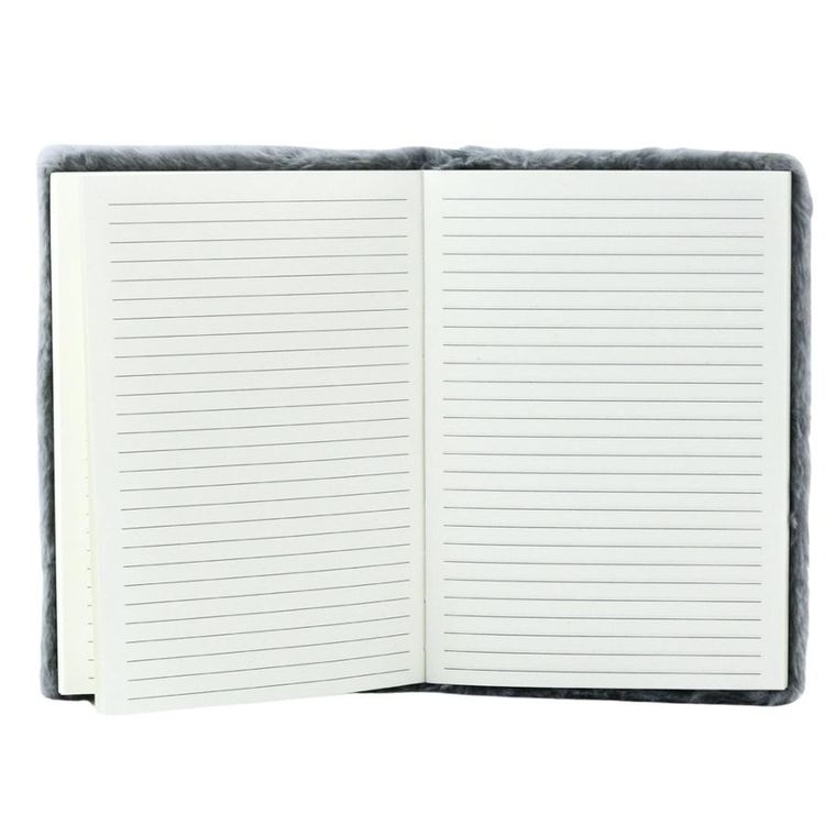 Lean Toys, notatnik pluszowy A5, 80 kartek, linia, Zając szary