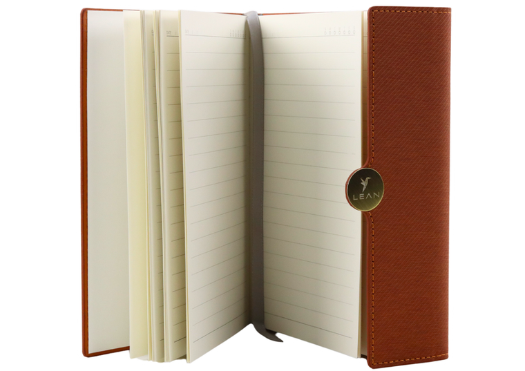 Lean Toys, notes biurowy na magnes A5, linia, brązowy, 1 szt.