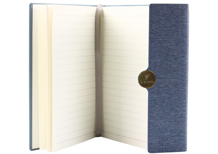 Lean Toys, notes biurowy na magnes A5, linia, siwy, 1 szt.