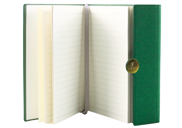 Lean Toys, notes biurowy na magnes A5, linia, zielony, 1 szt.