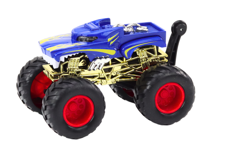 Lean Toys, Offroad, terenówka z gumowymi kołami, pojazd, niebieski