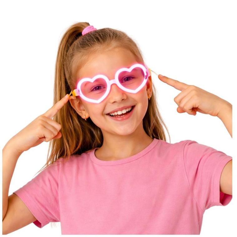 Lean Toys, okulary fluorescencyjne, serca, świecące w ciemności