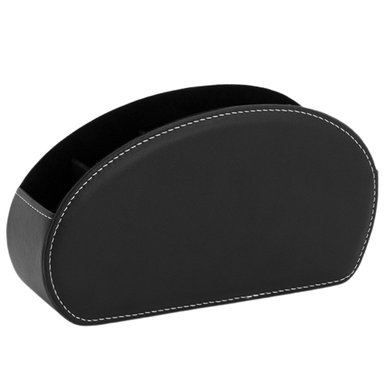 Lean Toys, organizer na piloty, 5 przegród, ekoskóra czarny,