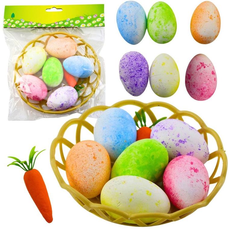 Lean Toys, ozdoby wielkanocne w koszyczku, 7 szt.